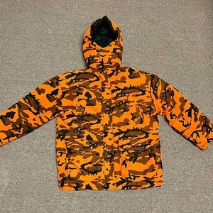 Winchester Blaze Orange Camo Hunting Winter Coat/Jacket With Hood Large